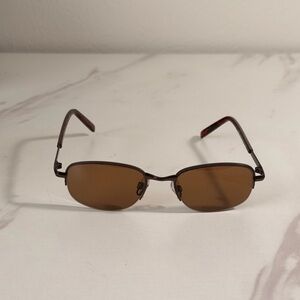 Slim Brown Oval Sunglasses